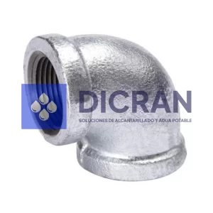 Codo galvanizado HE para cambio de dirección en tuberías