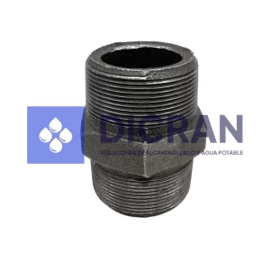 Niple tuerca de acero negro para conexiones industriales